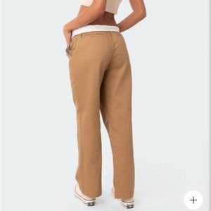 Brown Edikted fold over cargo pants